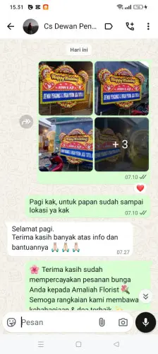 Testimonial Papan Bunga Pernikahan graha estetika